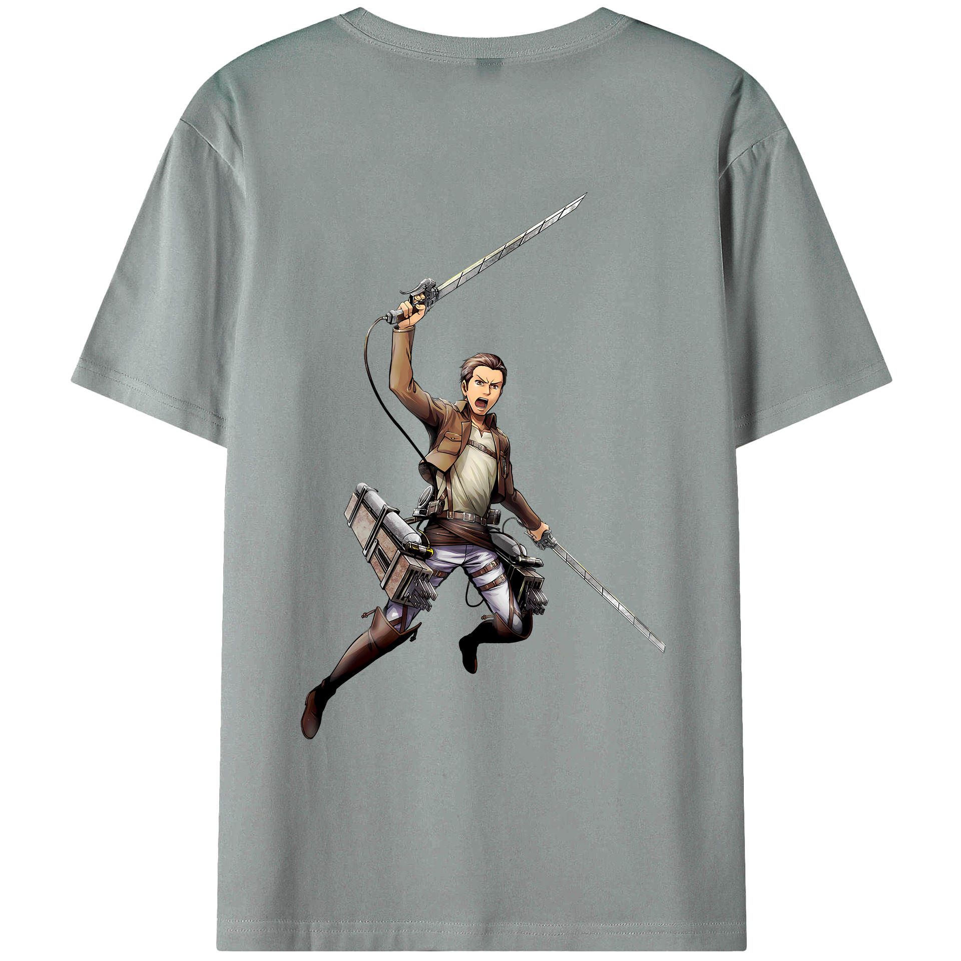 （画像用） 進撃の巨人 Attack on Titan 綿100％ メンズ半袖Tシャツ（バックプリント） 通気性